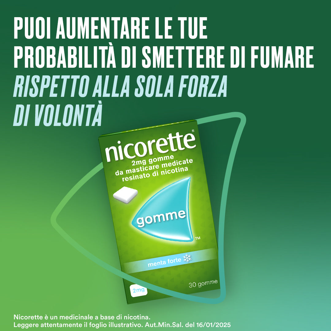 Nicorette Gomme 2 mg Nicotina Menta 30 Gomme Masticabili