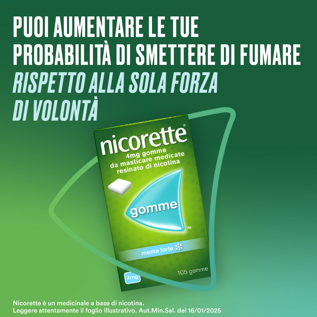 Nicorette Gomme 4 Mg Nicotina Menta 105 Gomme Masticabili