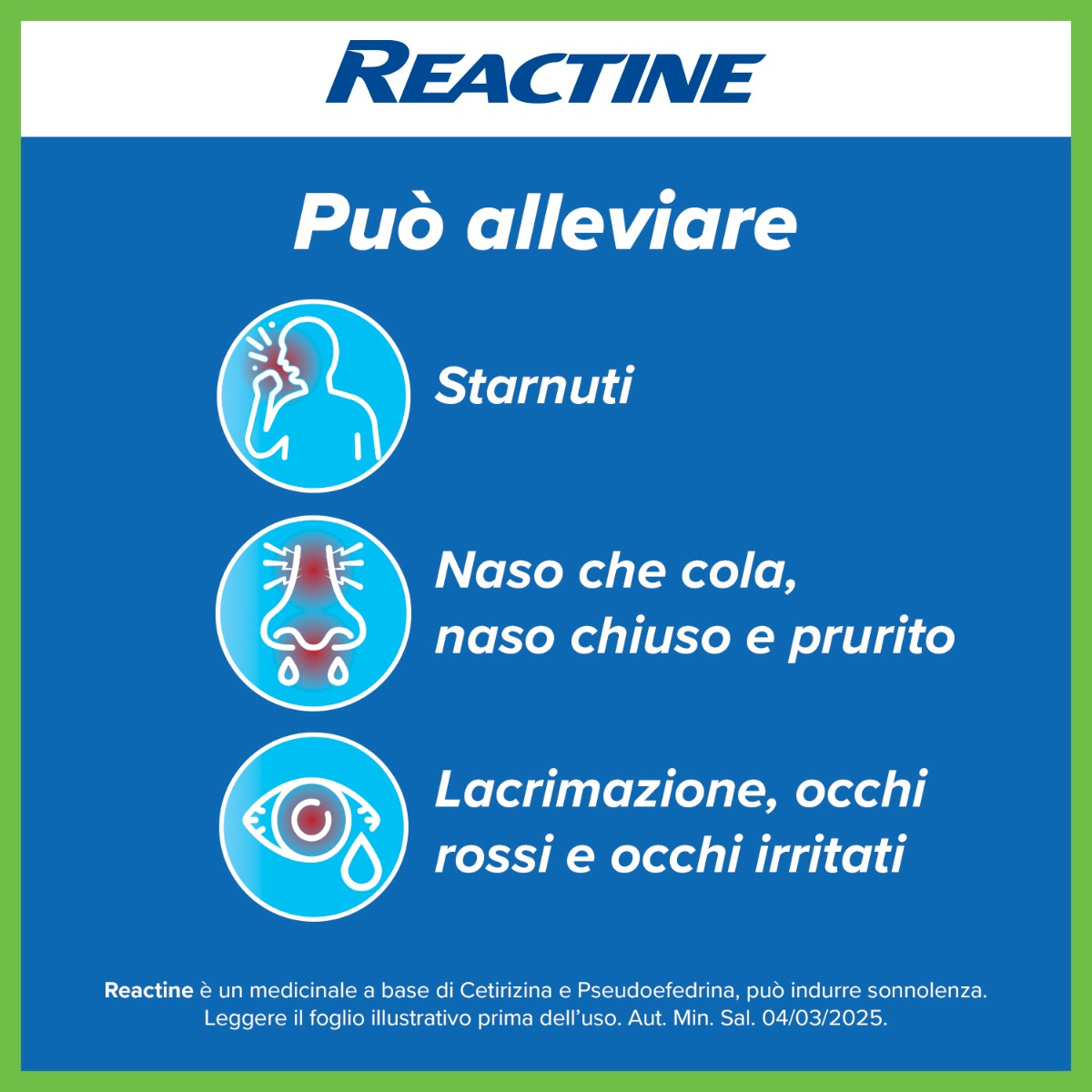 Reactine 6 Compresse Antistaminico