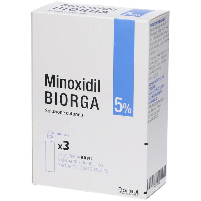 Minoxidil Biorga 5% Soluzione Cutanea Spray 3x60ml