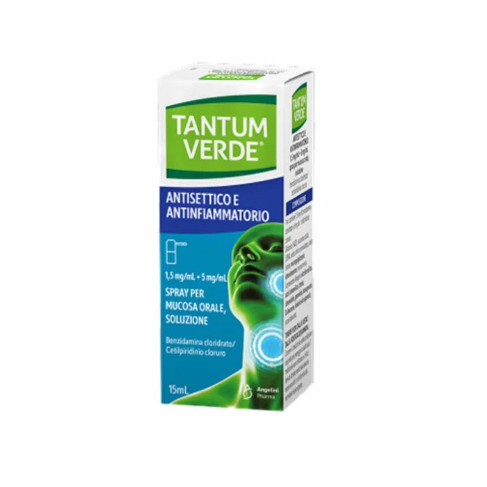 Tantum Verde Antisettico E Antinfiammatorio Spray Mucosa Orale 1 Flacone 15ml 1,5mg/ml+5 mg/ml