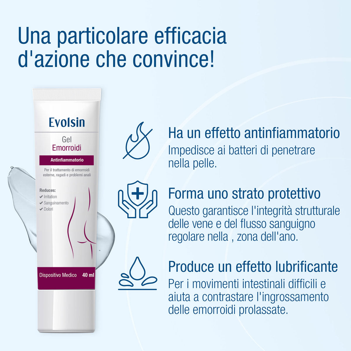 Evolsin Gel Per Emorroidi 40ml