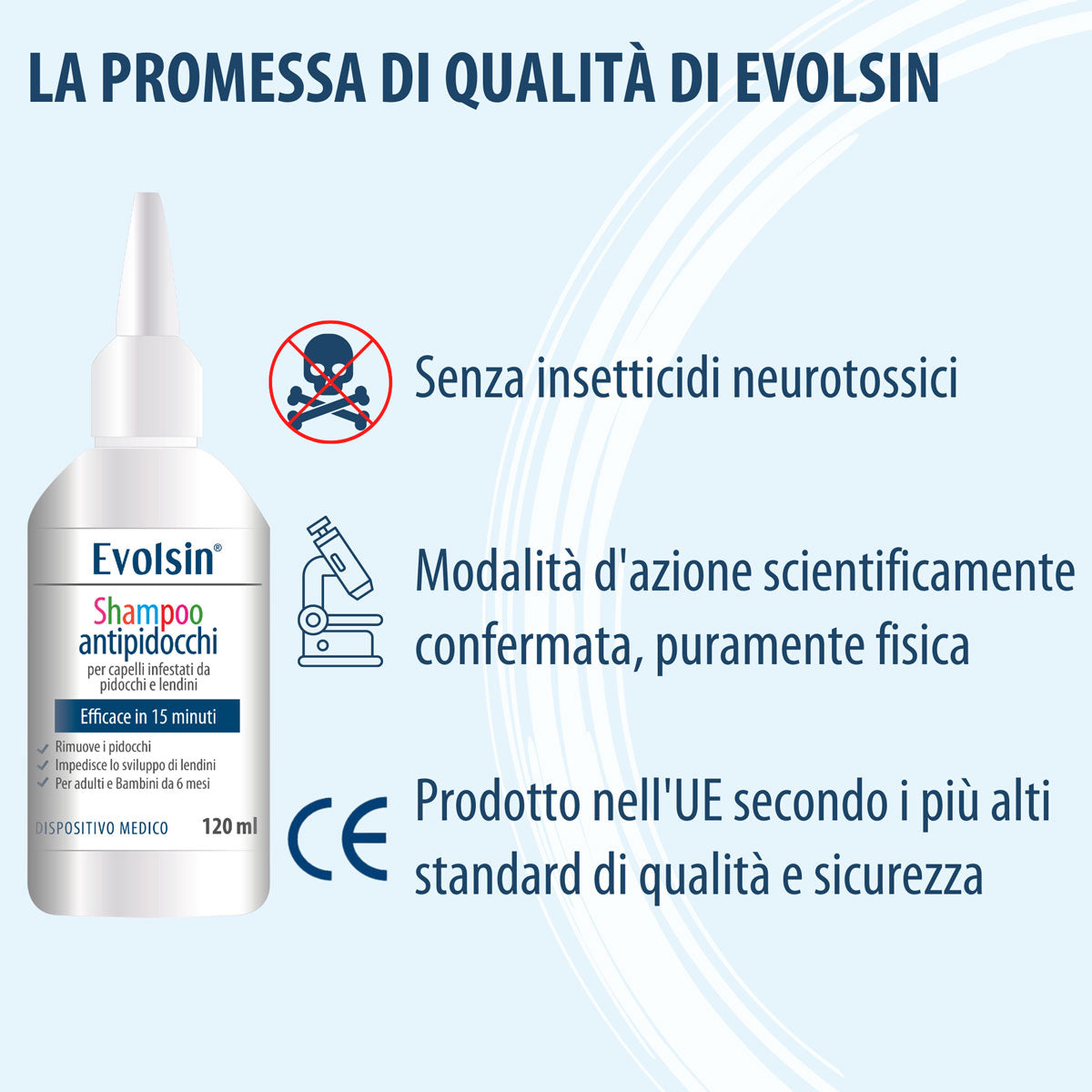 Evolsin Shampoo Pidocchi Con Pettine 120ml