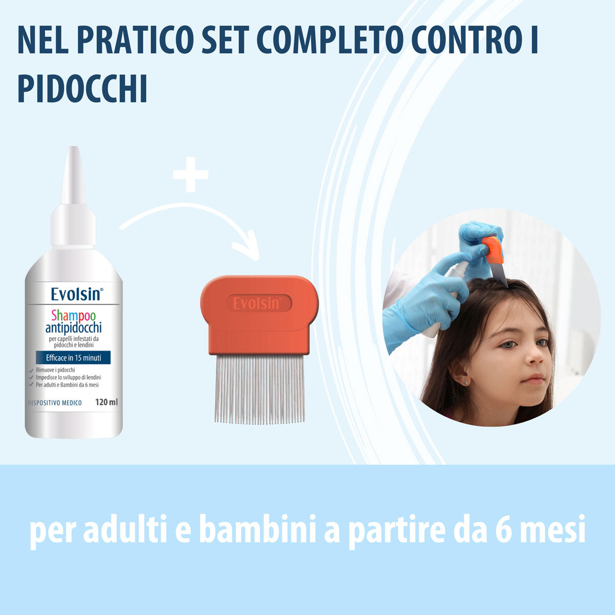 Evolsin Shampoo Pidocchi Con Pettine 120ml
