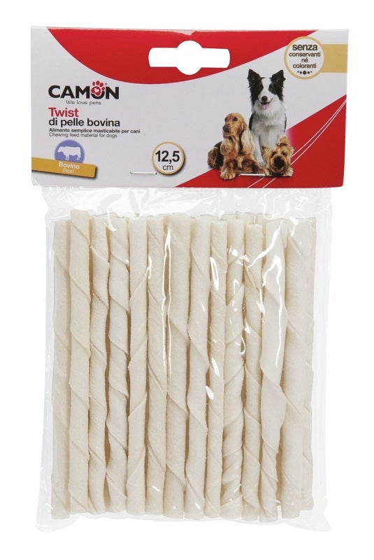 Camon Rolls In Pelle Bovina Per Cani 12,5cmx9/10mm 25 Pezzi