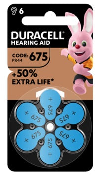 Duracell Easy Tab 675 Blu Batteria per Apparecchio Acustico 6 Pezzi