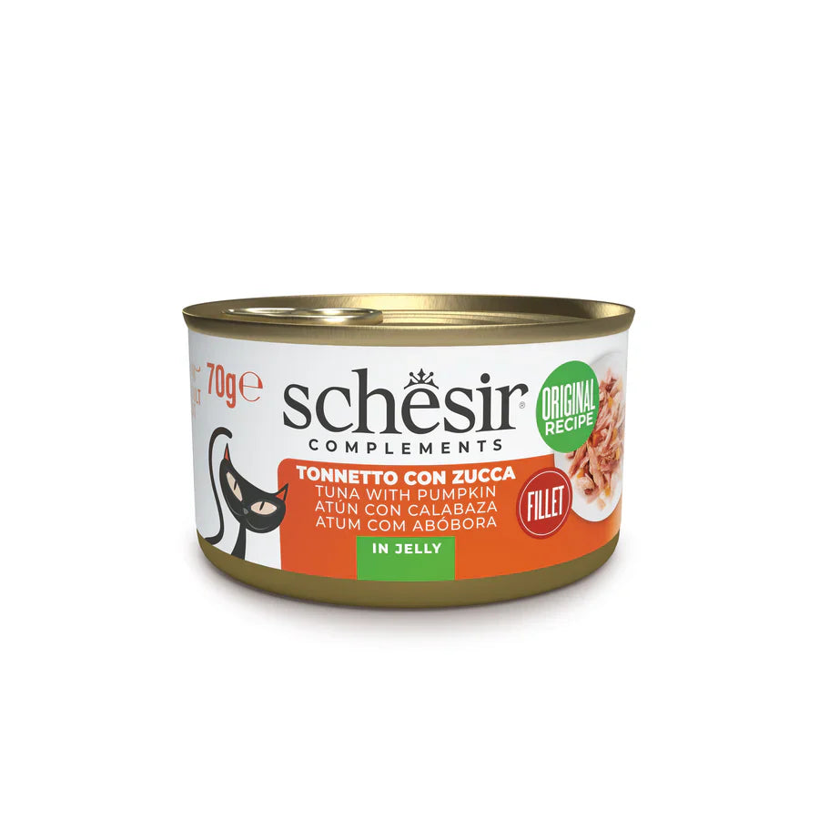 Schesir Cibo Umido Tonnetto Con Zucca In Gelatina Per Gatti Adulti Lattina 70g