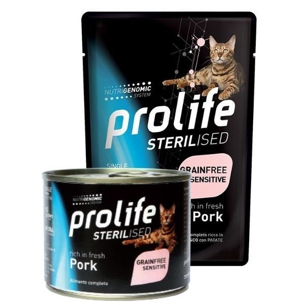 Prolife Sterilised Maiale Fresco E Patate Cibo Umido Per Gatti Adulti Lattina 200g