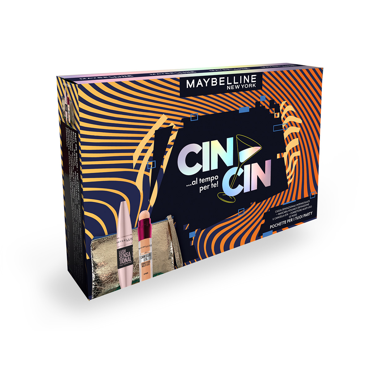 Maybelline New York Coffret Viso Ciglia Sensazionali Intense Black + Il Cancella Età 02 (Nude)