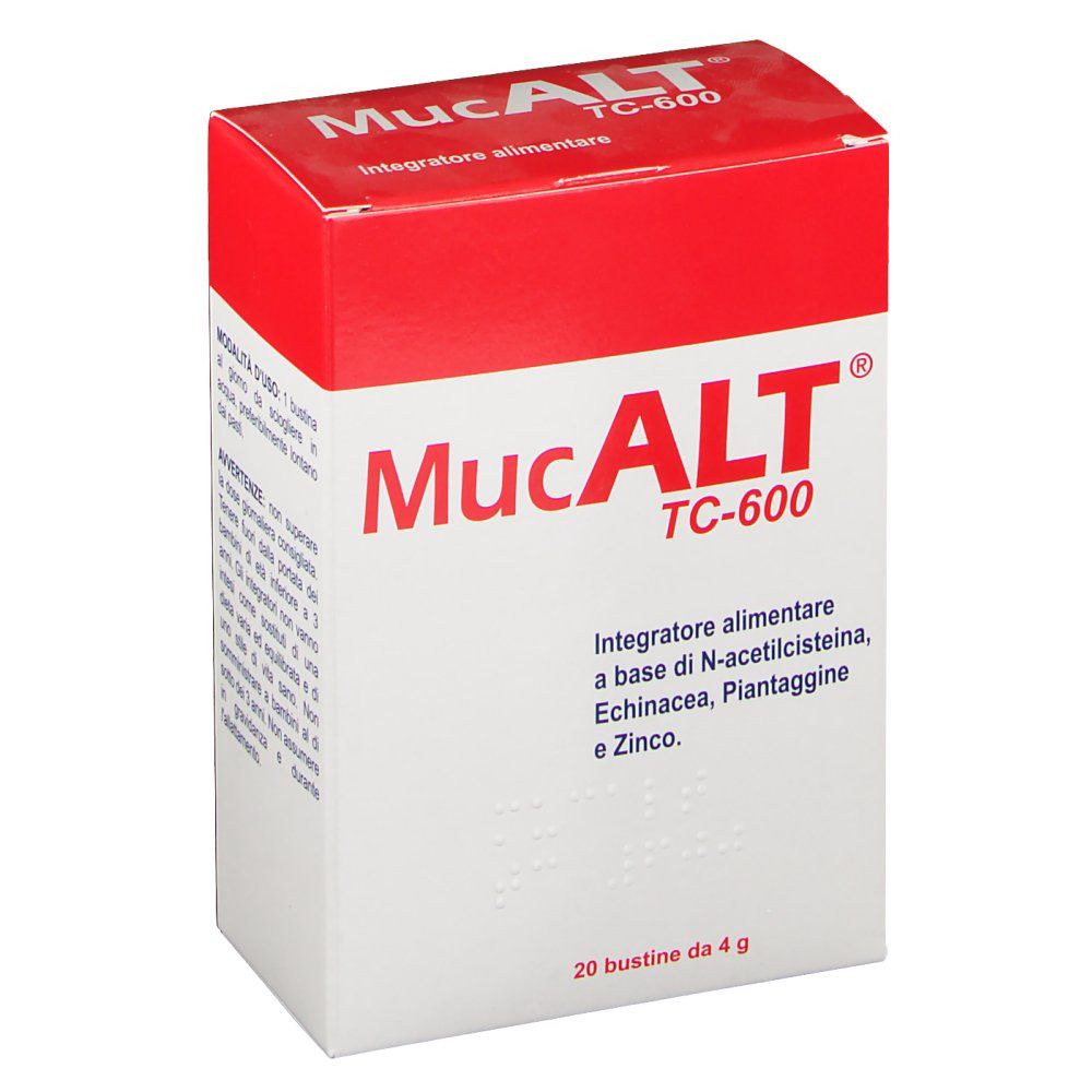 Mucalt tc-600 benessere vie respiratorie 20 bustine 4g