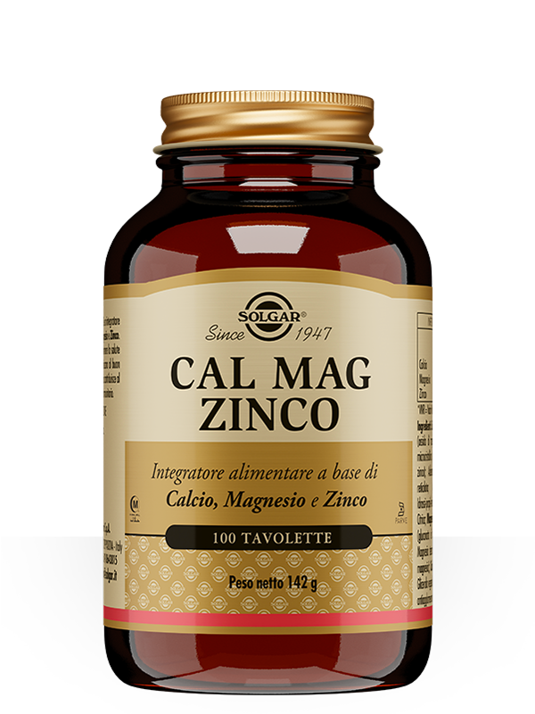 Solgar Cal Mag Zinco 100 Tavolette - Supporto Ossa e Sistema Immunitario