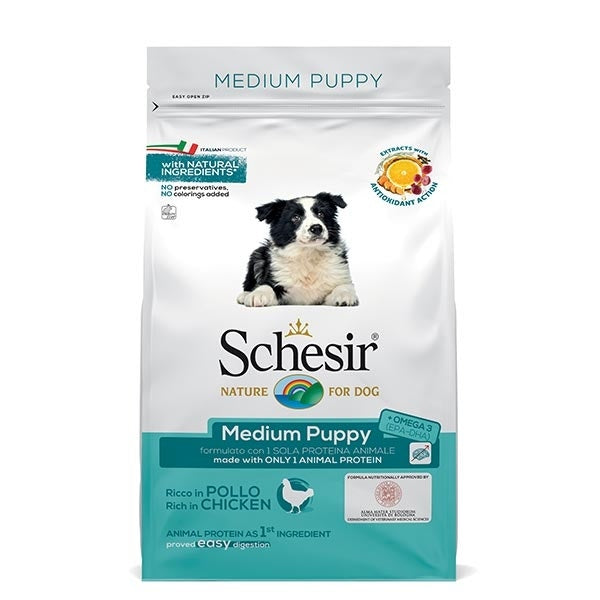 Schesir Riccco In Pollo Cibo Secco Cani Cuccioli Taglia Media Sacco 3 Kg
