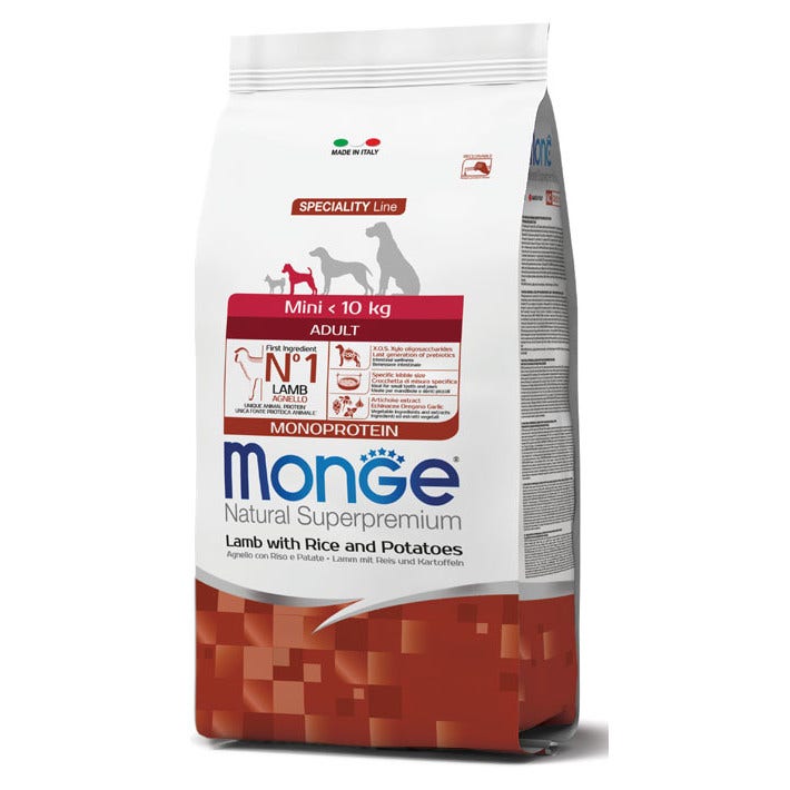 Monge Agnello Riso E Patate Cibo Secco Per Cani Adulti Taglia Piccola Sacco 800g