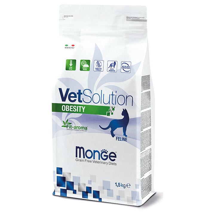 Monge VetSolution Obesity Linea Veterinaria Cibo Secco Gatti 1,5 Kg