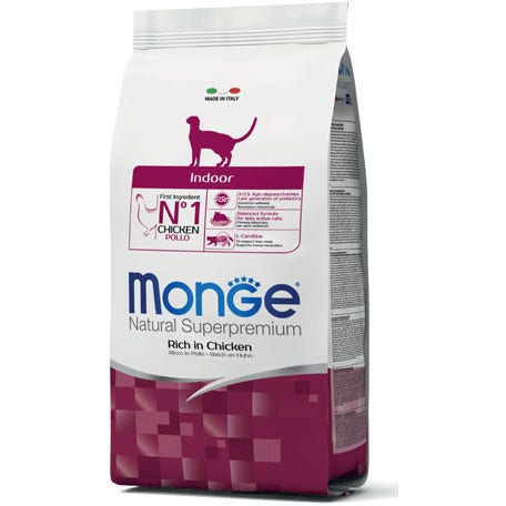 Monge Ricco Di Pollo Indoor Cibo Secco Gatti Adulti Sedentari Sacco 400g