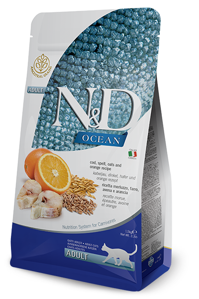 Farmina N&D Ocean Merluzzo E Farro Gatti Adulti Sacco 300g