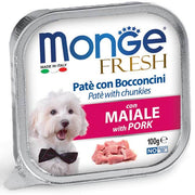 Monge Fresh Paté Bocconcini Con Maiale Cibo Umido Per Cani Adulti 100g