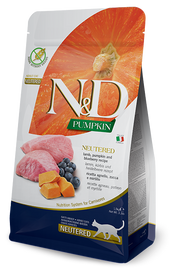 Farmina N&D Pumpkin Neutered Agnello E Zucca Gatti Adulti Sterilizzati Sacco 300g