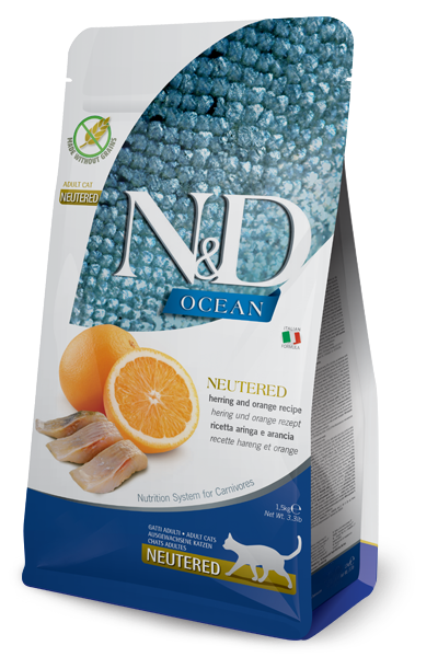 Farmina N&D Ocean Neutered Aringa E Arancia Gatti Adulti Sterilizzati Sacco 300g