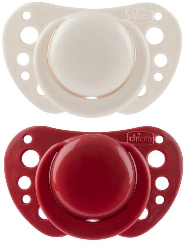 Chicco Succhietto Air Rosso Silicone 6-16 Mesi 2 Pezzi