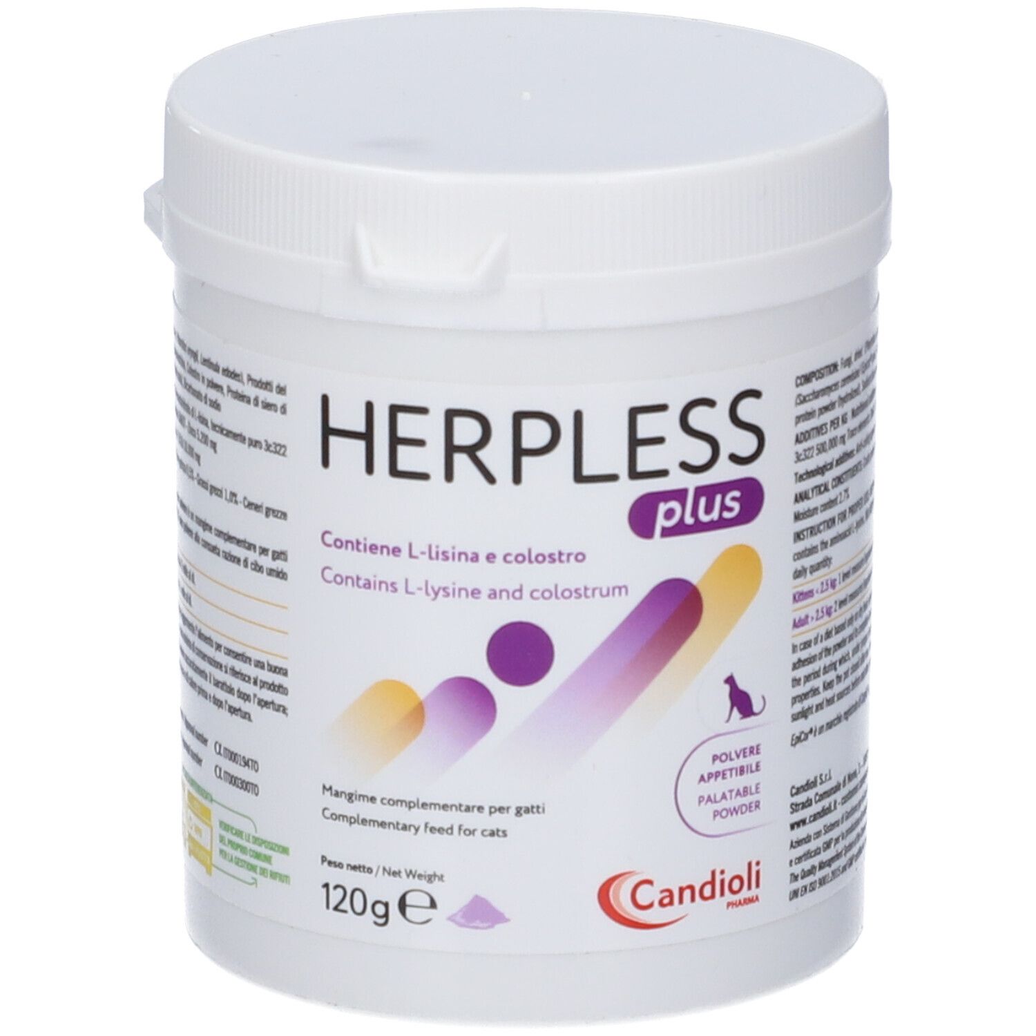Candioli Herpless Plus Polvere Mangime Complementare Per Difese Immunitarie Gatti 120g