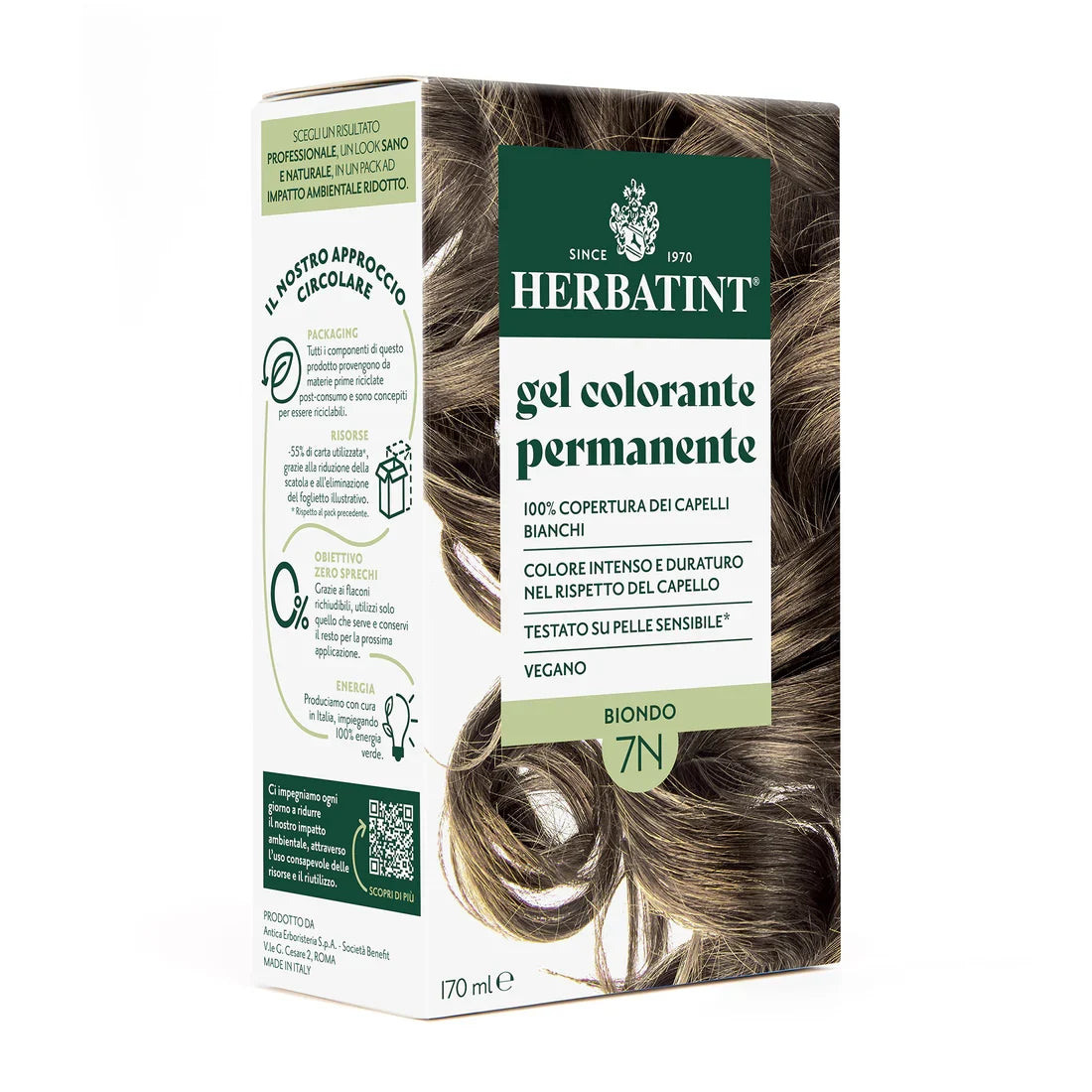 Herbatint Tinta Capelli Gel Permanente 7N Biondo 170 ml