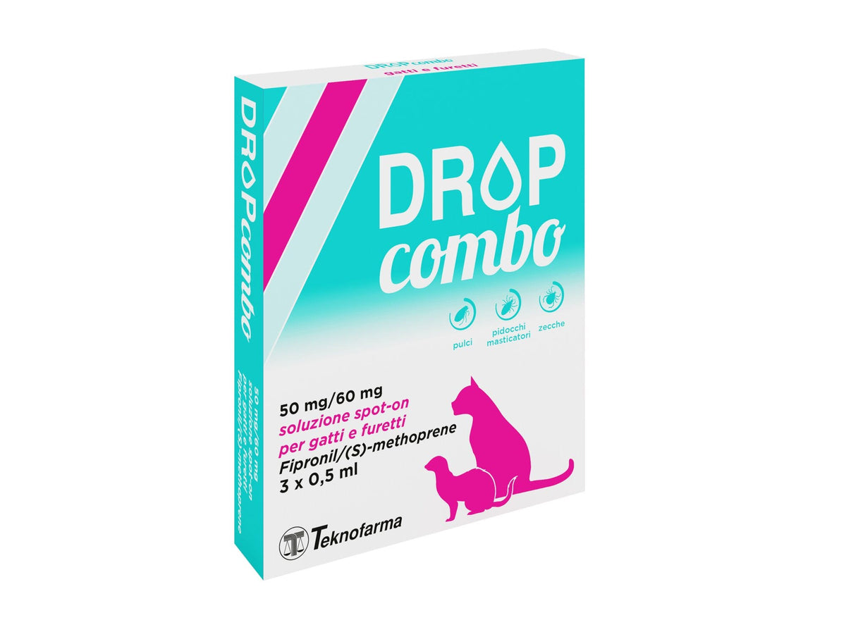 Drop Combo 50mg/60mg Soluzione Spot-on Per Gatti E Furetti 3 Pipette