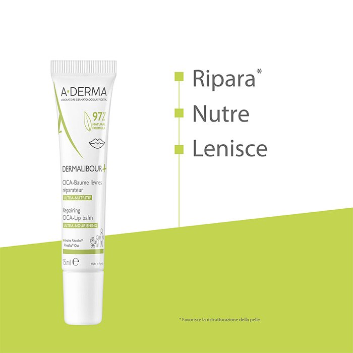 A-Derma Dermalibour+ Cica Balsamo Labbra Ristrutturante 15 ml