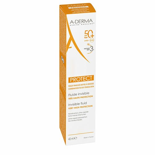 A-Derma Fluido Invisibile SPF 50+ Protezione Viso 40 ml