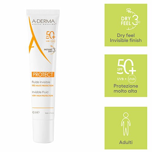 A-Derma Fluido Invisibile SPF 50+ Protezione Viso 40 ml