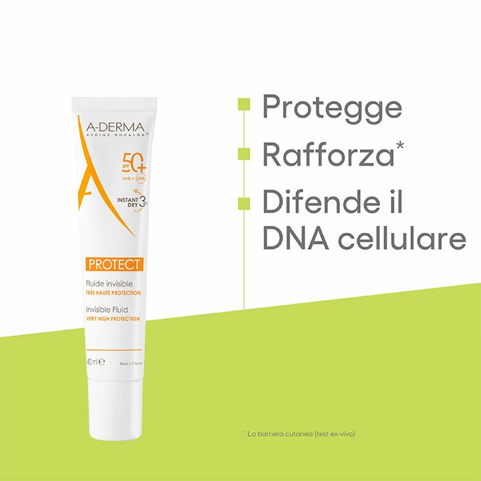 A-Derma Fluido Invisibile SPF 50+ Protezione Viso 40 ml
