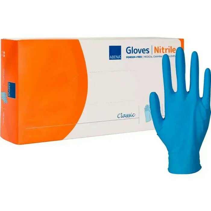 Abena guanto nitrile senza polvere blu taglia xl 100 pezzi