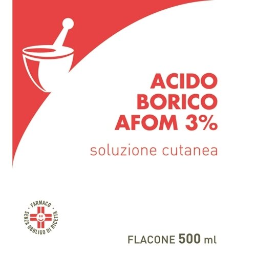 Acido borico 3% afom soluzione uso esterno 500 ml