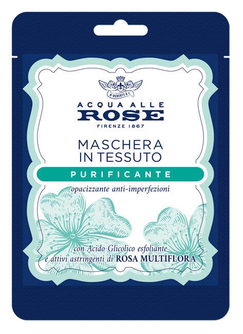 Acqua alle rose maschera viso in tessuto purificante 1 pezzo