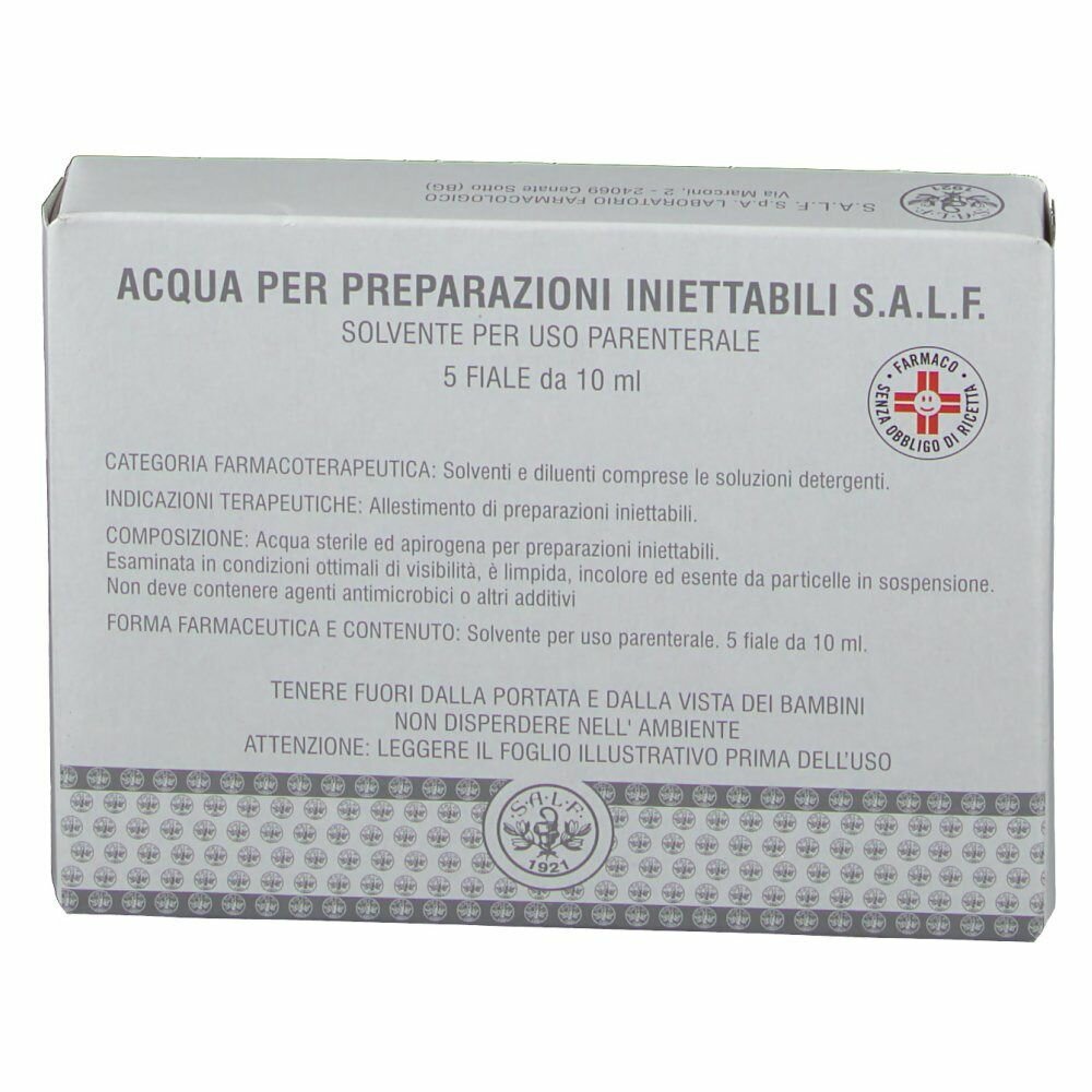 Acqua per preparazioni iniettabili (salf) 5 fiale 10 ml