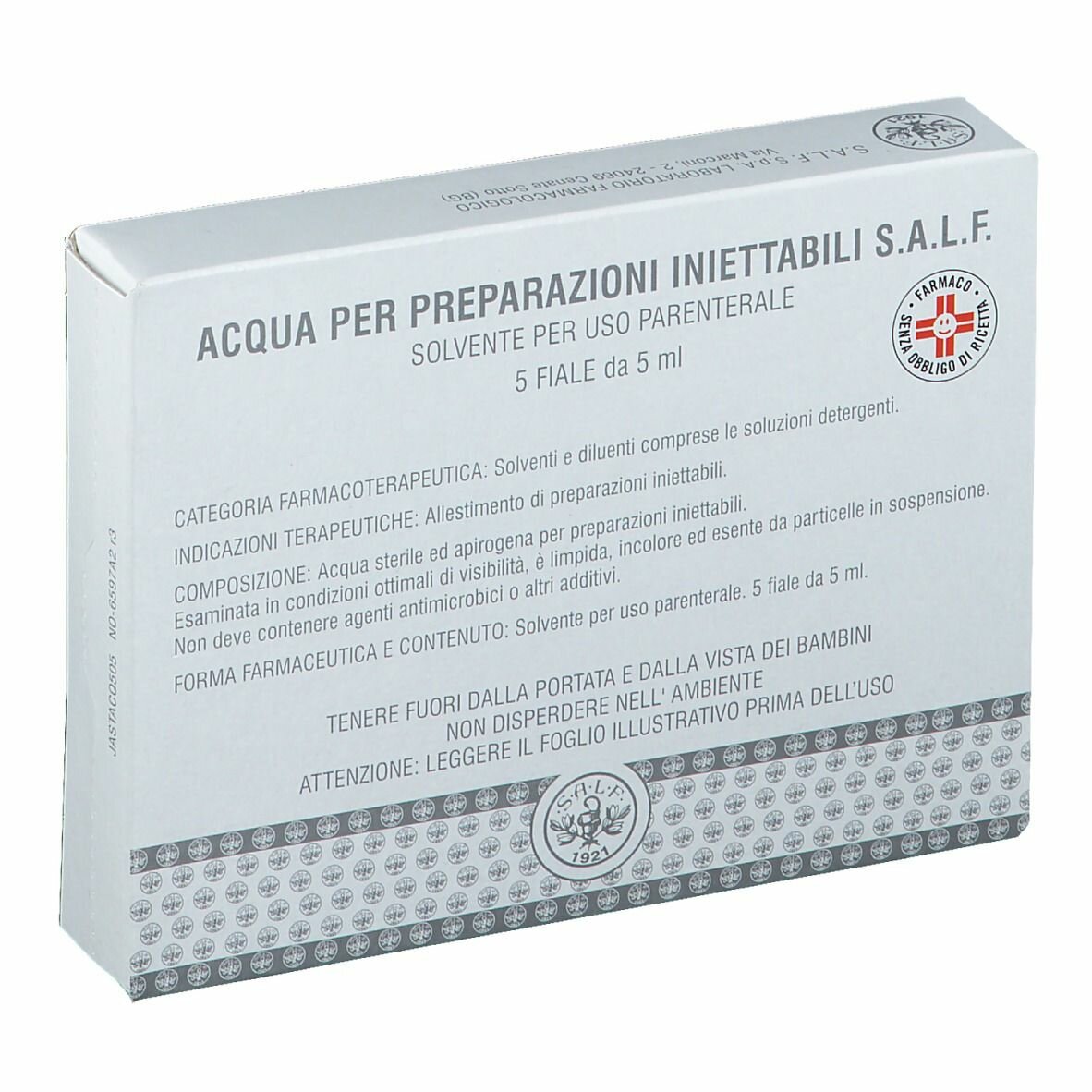 Acqua preparazioni iniettabili salf 5 fiale 5 ml