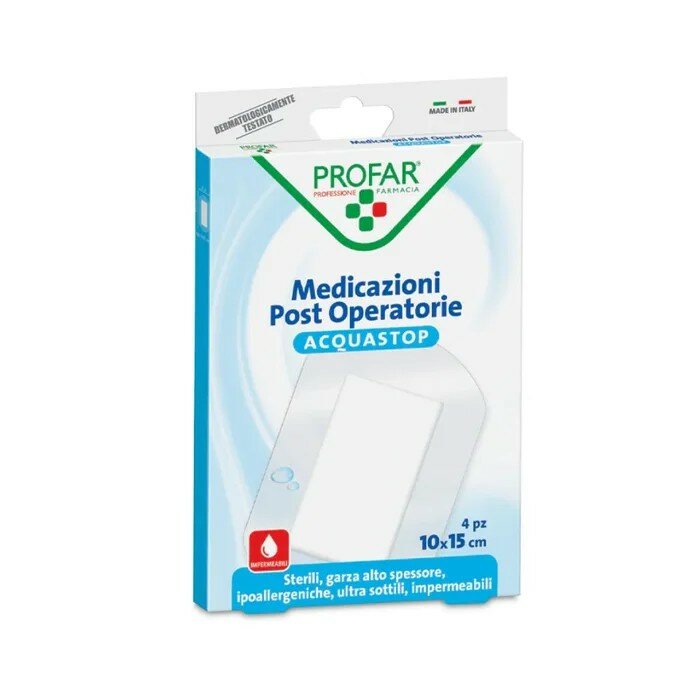 Acquastop medicazione post operatoria 10x15 cm profar med 4 pezzi