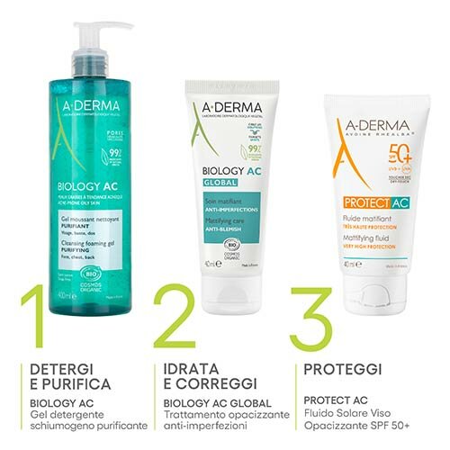 Aderma Biology AC Gel Detergente Schiumogeno Purificante 100 ml