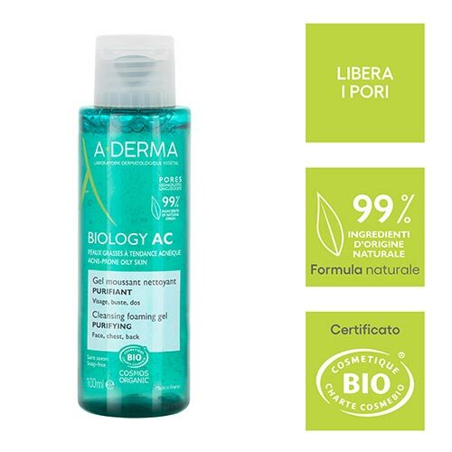 Aderma Biology AC Gel Detergente Schiumogeno Purificante 100 ml