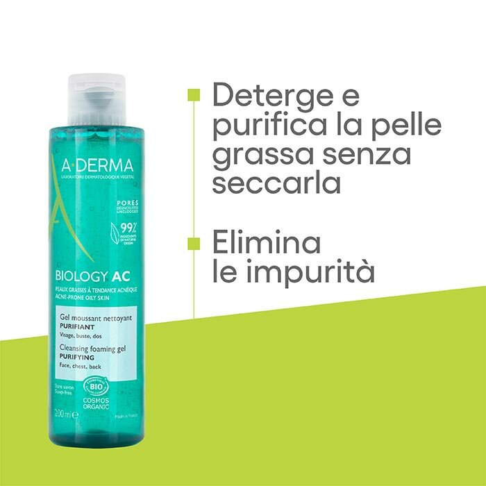 Aderma Biology AC Gel Detergente Schiumogeno Purificante 200 ml