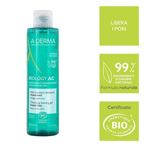 Aderma Biology AC Gel Detergente Schiumogeno Purificante 200 ml