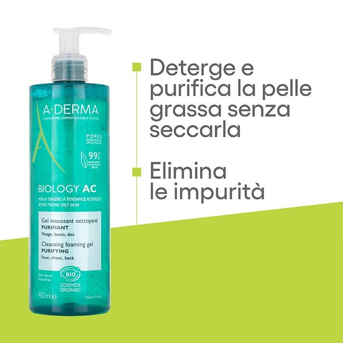 Aderma Biology AC Gel Detergente Schiumogeno Purificante 400 ml