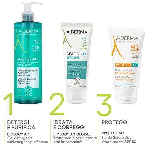 Aderma Biology AC Gel Detergente Schiumogeno Purificante 400 ml