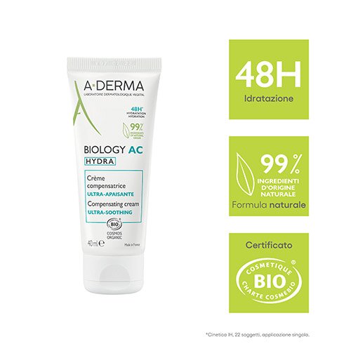 Aderma biology ac hydra crema compensatrice ultra lenitiva 40 ml