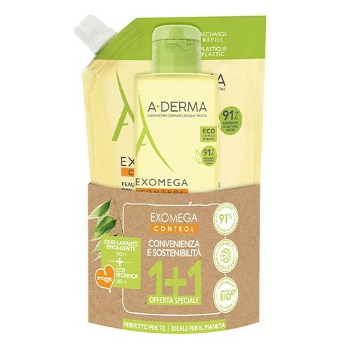 Aderma Olio-Lavante Emolliente Exomega Control 500 ml + Ricarica