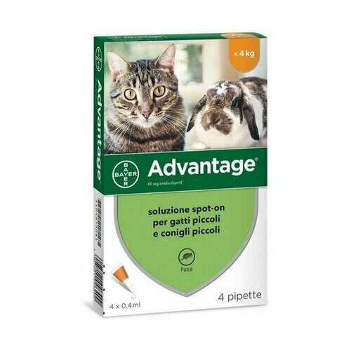Advantage Spot-on 4 Pipette 0,4 ml Gatti e Conigli Piccoli