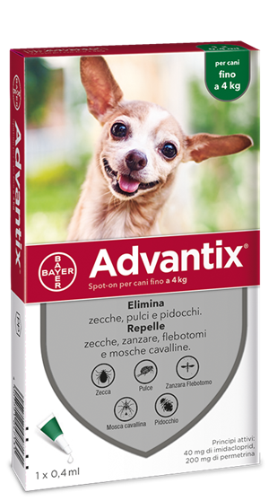 Advantix spot on 1 pipetta 0,4 ml cani fino a 4 kg