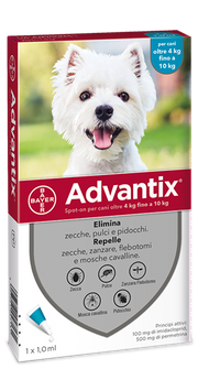 Advantix spot on 1 pipetta 1 ml cani da 4 a 10 kg