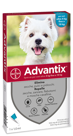 Advantix spot on 1 pipetta 1 ml cani da 4 a 10 kg