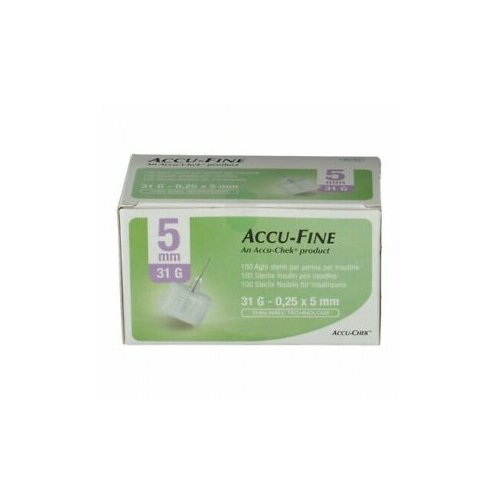 Ago per penna da insulina accu-fine pen needle accu-chek gauge 31 x 5mm 100 pezzi